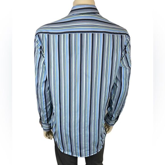 Like New Robert Graham L/S Casual Dress Shirt w/Colorful Vertical Stripes Sz XL - Picture 3 of 14
